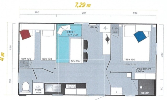 Mobil-Home 4 Places (2 Chambres) Gamme Classic