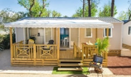 Mietunterkunft - Mobilheim Premium - 34 M² - 3 Schlafzimmer - Erhöhte Terrasse - Homair-Marvilla - Domaine La Yole Camping Resort & Spa