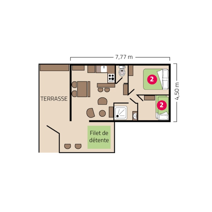 Cocoon Lodge 4 Personnes - 35M² - 2 Chambres