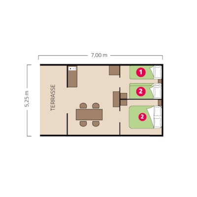 Natura tent - 23m² - 2 bedrooms