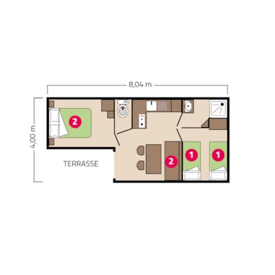 Mobile-home 2 bedrooms Loggia - 25m²