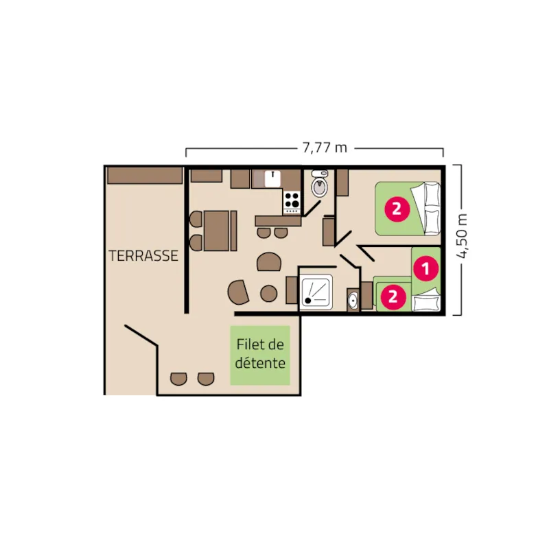 Cocoon Lodge 5 Personnes - 35 M² - 2 Chambres