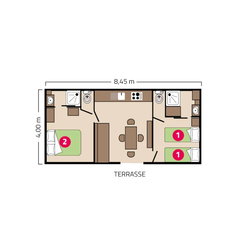Mobil-Home Clim Suite Duo - 32M² - 2 Chambres
