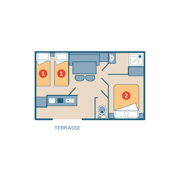 Mobil-Home Riviera Clim 22 M2 - 2 Chambres