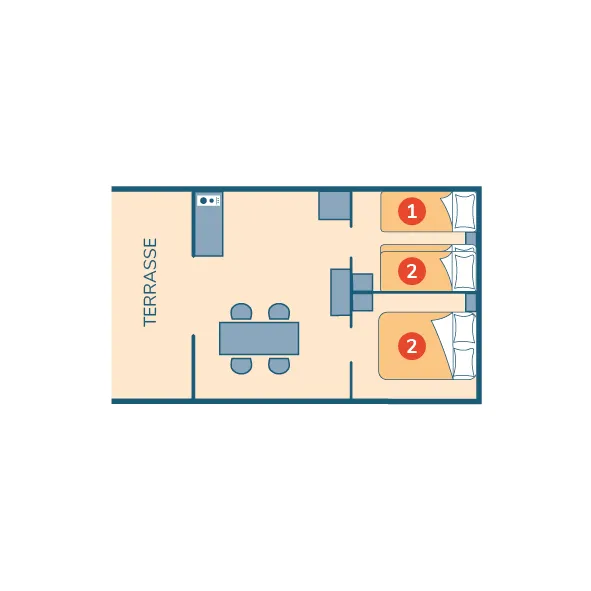 Tente Natura - 23M² - 2 Chambres