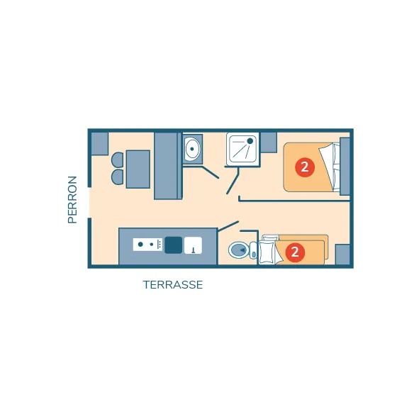 Roulotte - 20M² - 2 Chambres