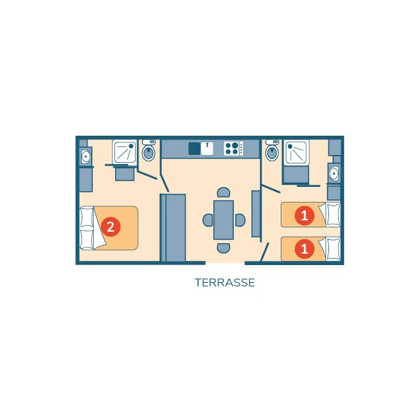 Mobil-Home Clim Suite Duo - 32M² - 2 Chambres