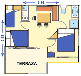 Accommodation - Bungalow C 46 - Camping La Rueda