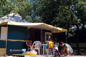 Mietunterkunft - Kiwi-Zeltbungalow Mit Sanitäranlagen - Camping Les 2 Lacs