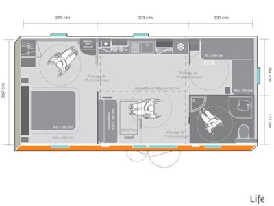 Grand Mobil Home adapted to the people with reduced mobility