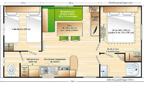 Huuraccommodatie(s) - Groot Mobil Home - image n°4 - Camping Les Cigales