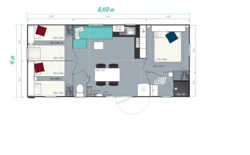 Location - Mobil Home 3 Chambres - image n°5 - Camping Les Cigales