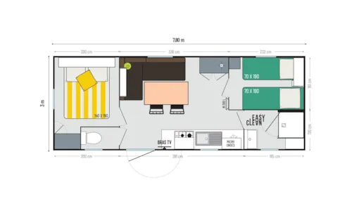 Accommodation - Comfortable Mobile Home - image n°6 - CAMPING DE L'ARCHE