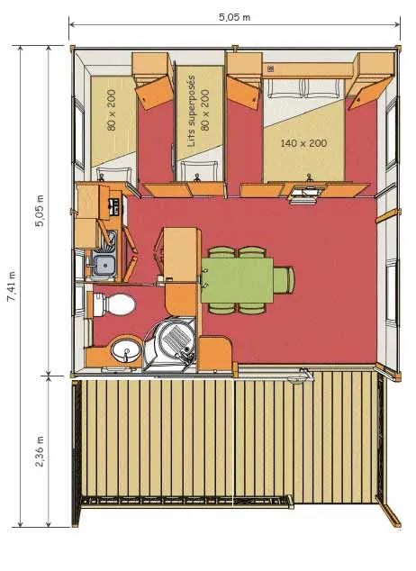 Mietunterkunft - Gitotel Hütte 25 M² - image n°6 - Camping la Charderie