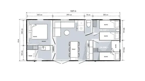 Accommodation - Mobilhome 3 Bedrooms - image n°10 - Camping de Laborie