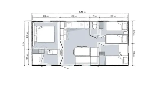 Accommodation - Mobil-Home* 844 3 Bedrooms - image n°7 - Camping de Laborie