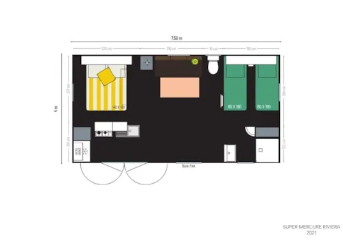 Location - Grand Confort Super Mercure Riviera - Arrivée/Départ Mercredi Ou Dimanche - 2 Chambres (1) - image n°6 - Camping de Laborie