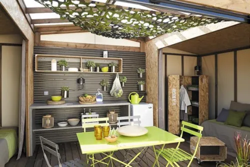 Huuraccommodatie(s) - Bungalowtent Maori - image n°2 - CAMPING LES CHATAIGNIERS