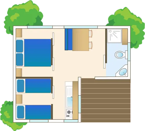 Mietunterkunft - Hütte - image n°10 - CAMPING LES CHATAIGNIERS