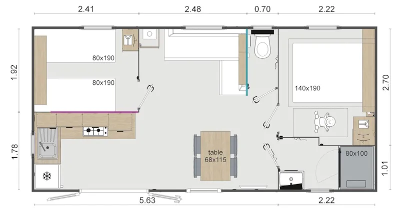 Mobil-Home Supérieur 2 Chambres