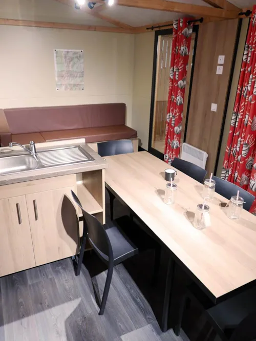 Accommodation - Chalet Premium Eden 35M² - 3 Bedrooms - Terrace + Air Conditioning + Dishwasher - image n°3 - Flower Camping Le Plan d'Eau - Ardèche