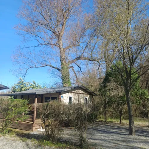 Location - Chalet Confort Tiare 32M² 3 Chambres - Terrasse Couverte + Climatisation - image n°6 - Flower Camping Le Plan d'Eau - Ardèche