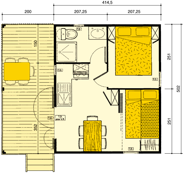 Location - Chalet Lavande - 2 Chambres - image n°10 - Camping Paradis - Bois Simonet
