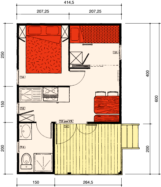 Huuraccommodatie(s) - Chalet Bruyere - 2 Kamers - image n°9 - Camping Paradis - Bois Simonet