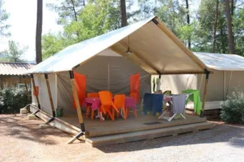Location - Bungalow Toilé Massaï 2 Chambres - Sans Sanitaire - Camping Paradis - Bois Simonet