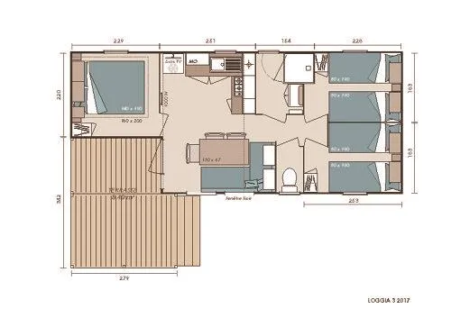 Location - Mobil Home Cedre - 3 Chambres - image n°5 - Camping Paradis - Bois Simonet