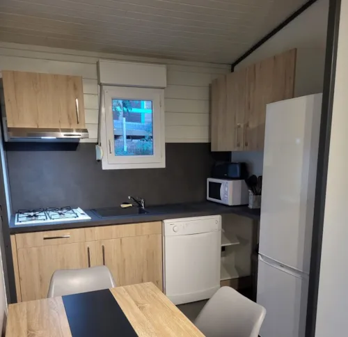 Location - Chalet Mimosa Bleu - 3 Chambres - image n°2 - Camping Paradis - Bois Simonet
