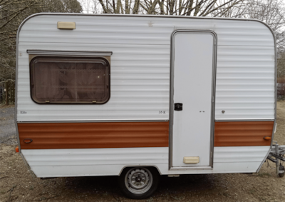 Pitch ready to camp 70' caravan + vintage tent