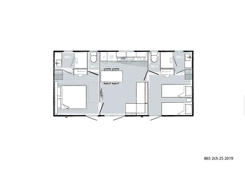 Mobilhome 4/6 Personnes 2 Chambres 2 Sdb Premium Tv Climatisation Lave Vaisselle