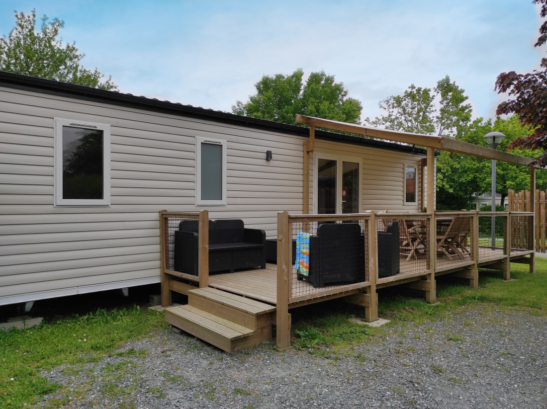 Location - Location Mobilhome 40M² (3 Chambres - 2 Sdb) Premium Tv Climatisation Lave Vaisselle - Camping Le Rouge Gorge