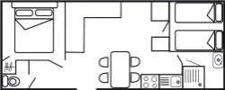 Mietunterkunft - Mobil-Home Luxe 27.75M² 2 Chambres - Climatisé (Dimanche) - image n°5 - CAMPING LA SOURCE