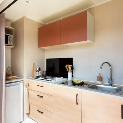 Location - Mobil Home Premium - 2 Chambres -  35M² - Terrasse - Climatisation - Tv. - image n°3 - Camping du Pont