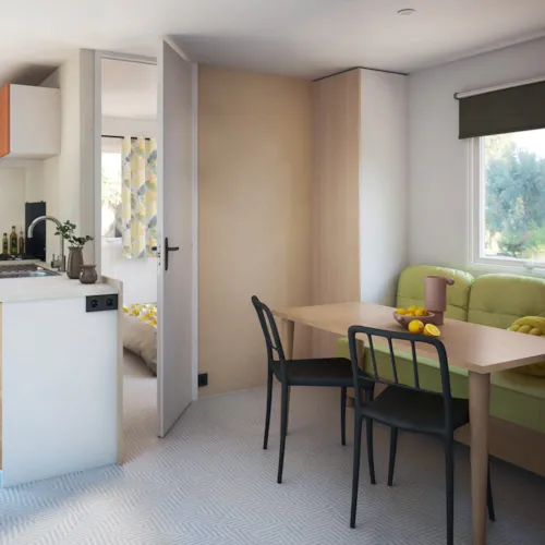 Location - Mobil Home Premium - 2 Chambres -  35M² - Terrasse - Climatisation - Tv. - image n°4 - Camping du Pont