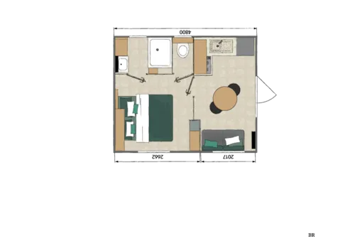 Location - Mobilhome Bora 28M² Terrasse-1Chambre-1 Sdb-Clim-Tv - image n°10 - Camping du Pont