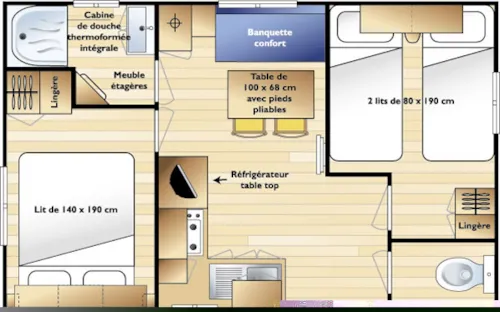 Accommodation - 2-Bedroom Mobil-Home (D) - image n°8 - CAMPING LES HORTENSIAS