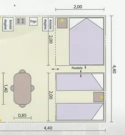 Accommodation - Canvas Bungalow 2 Bedrooms - Paved Terrace - image n°3 - CAMPING LE CHASSEZAC