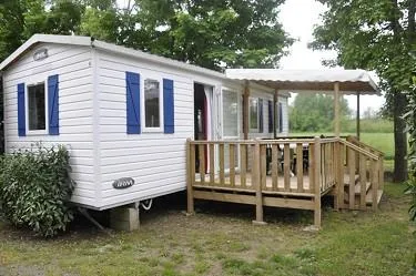 Location - Mobil-Home - 2 Chambres - 24M² - Terrasse En Bois Couverte - CAMPING LE CHASSEZAC
