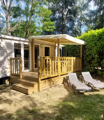 Mietunterkunft - Mobilheim 2 Zimmer - 24M² - Überdachte Terrasse - CAMPING LE CHASSEZAC