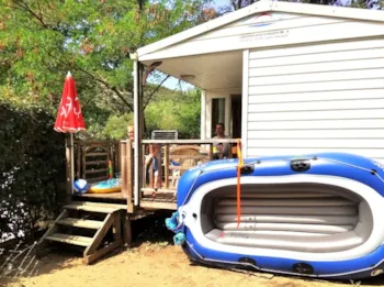 Mietunterkunft - Mobilheim 3 Trèfles - 2 Schlafzimmer - Klimaanlage - Camping Arc en Ciel