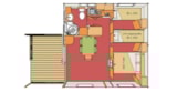 Chalet samedi - samedi / 2 chambres + terrasse couverte