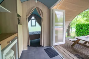 Locatif - Coco Sweet 2 slaapkamers (zonder privé sanitair) - Camping Le Barutel