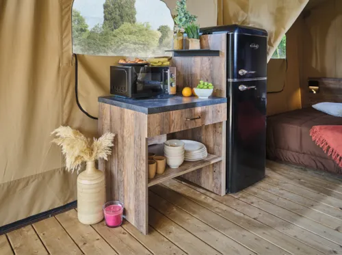 Accommodation - Lodge Tent Kenya On Stilts 1/5 P - image n°4 - Camping le Verger de Jastres
