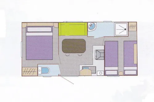 Mietunterkunft - Mobil'home Evo : 2 Erwachsene / 2 Kind Max 12 Jahr - image n°7 - CAMPING RELAIS DES BRISON