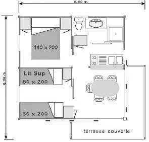 Mietunterkunft - Chalet Titom 4 Adults + 1 Child - image n°8 - CAMPING RELAIS DES BRISON