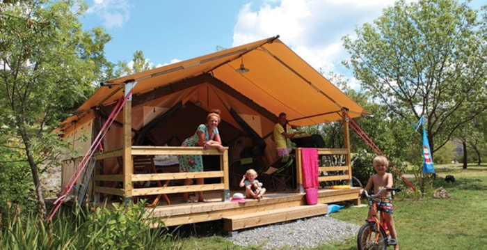 Tente Confort "Lodge" 30M² - 2 Chambres - Sans Sanitaires Privatifs - Terrasse Couverte