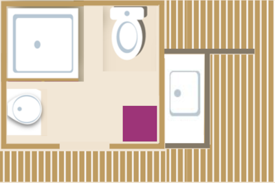 Cabane Insolite+*CLIM* "Hobbit" 10m² - Room 3/4 pers + Terrace + dining area + private bathroom